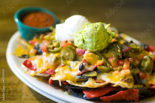 Photo: Nachos with cheese and guacamole Nachos with cheese and guacamole