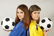 Photo: two football fans two football fans