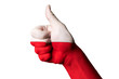 poland national flag thumb up gesture for excellence and achieve