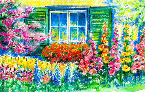 Illustration: Window in garden Window in garden