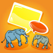 Vektor: Elephants with speech bubbles Elephants with speech bubbles