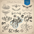 Calligraphic Design Elements. Vector Set