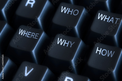 Photo: Keyboard with question labels Keyboard with question labels