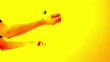 Man juggling Easter eggs