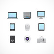 computer and accessories icons set