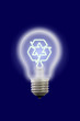 Recycle sign glow inner electric lamp.