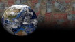 Rotating earth with scrolling Indian Rupees animation