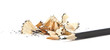Black pencil with shavings near