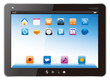 Vector tablet computer with icons