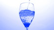 HD - Glass of blue water_bottom view
