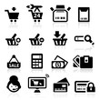Shopping icons set elegant series