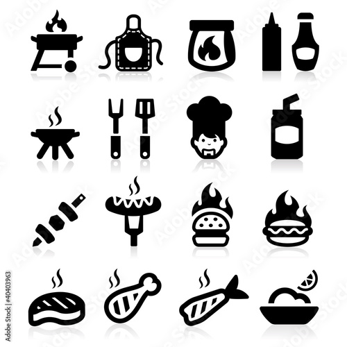 Vector: Barbeque icons set - Elegant series Barbeque icons set - Elegant series