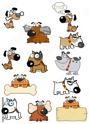 Vector: Different Breeds Of Dog. Vector Collection Different Breeds Of Dog. Vector Collection