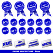 Online Shop Siegel und Buttons - blau