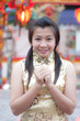 happy Chinese new year - beautiful young Asian woman