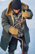 Old man on winter fishing 5 Old man on winter fishing 5