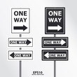vector  traffic sign one way
