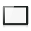 Black Tablet Computer or Reader on White Background Black Tablet Computer or Reader on White Background