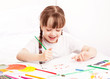 girl painting with watercolor