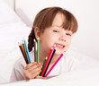 girl with pensils