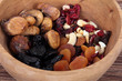 Delicious and healthy mixed dried fruit on bowl
