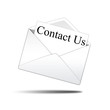 Icono sobre 3d con texto Contact Us