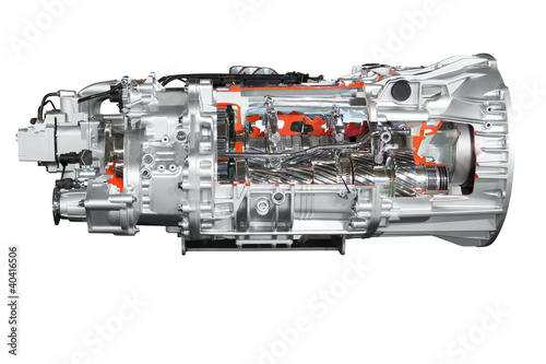 Photo: heavy truck transmission isolated heavy truck transmission isolated