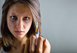 Young woman with drug addiction