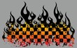 Checkered flames.