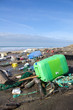 Garbage and waste washed up on a beach