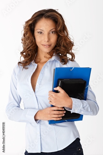 Photo: Attractive woman with folders Attractive woman with folders