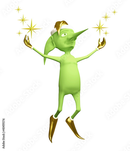 Illustration: Magic elf with stars Magic elf with stars