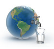 Ilustração: drinking water crisis - eco concept drinking water crisis - eco concept