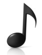Illustration: music note 3d icon on white background music note 3d icon on white background