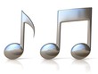 Illustration: metallic music note 3d icons on white background metallic music note 3d icons on white background