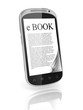 e-book 3d concept - book instead of display on the phone