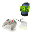 mobile gaming 3d concept - smart phone with gamepad