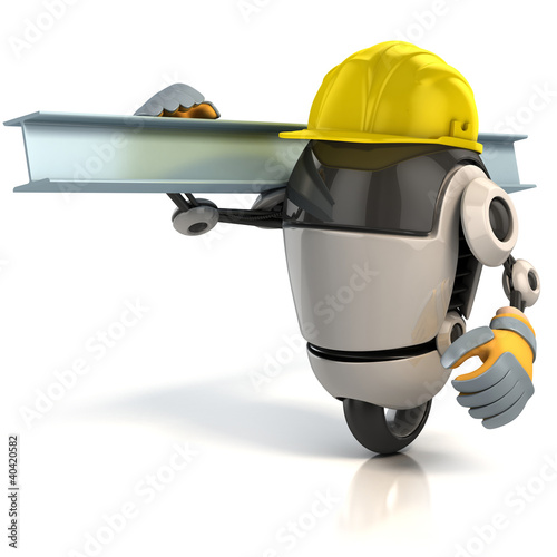 Illustration: 3d robot construction worker 3d robot construction worker