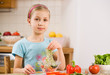 girl making salad