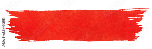 Photo: Red stroke of paint brush Red stroke of paint brush