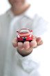 Businessman presents a car
