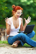 beautiful woman with laptop