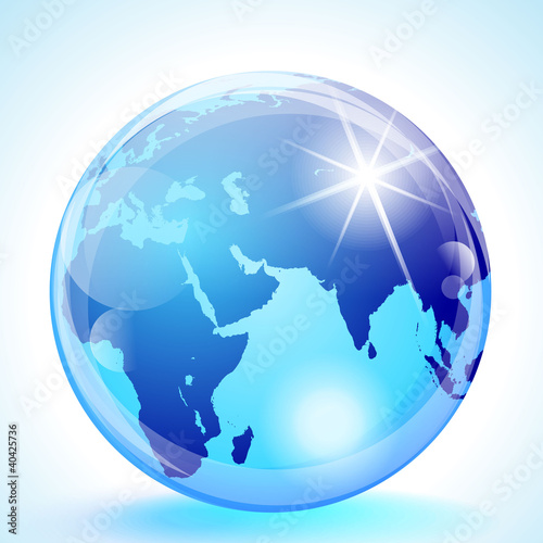 Vector: Middle East & Asia Globe Middle East & Asia Globe