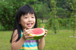 Happy child with watermelon