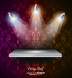 Shelf with LED spotlights with delicate look