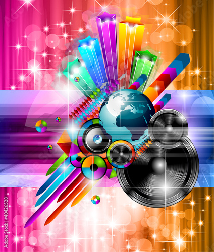 Vector: Poster Background for music disco event Poster Background for music disco event
