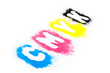 Photo: Druckfarben mit CMYK Schrift Druckfarben mit CMYK Schrift