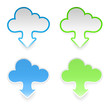 Vector cloud stickers with arrows, set of four Vector cloud stickers with arrows, set of four