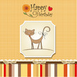 Vector: birthday card with funny cat birthday card with funny cat