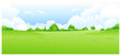 Green landscape with blue sky